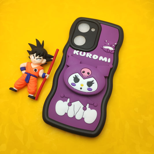 Vivo Y28s / Y18 Soft Puffy Case With Pop Socket