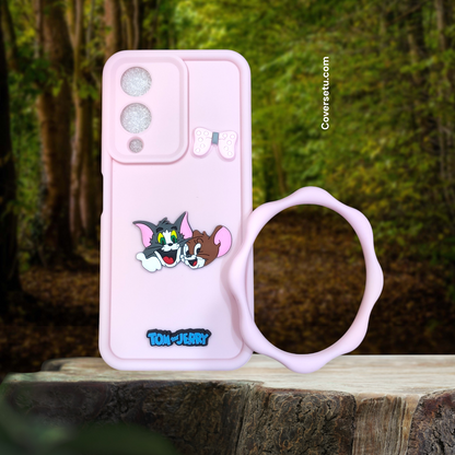 Vivo Y17S / Y28 5G Puffy Cartoon Bangle Case